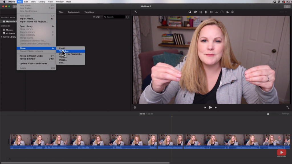how to download imovie project from ipad